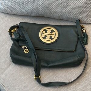 Tory Burch Green Crossbody Bag with Gold Logo